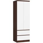 Akord - armoire s60 weng 60 cm 2 portes 2 tiroirs faade blanche 1 tagre 60x51x180 cm