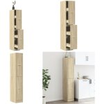 Armoire d'apothicaire ch�ne sonoma bois d'ing�nierie - armoire � pharmacie - armoire de rangement