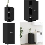 Armoire d'apothicaire noir 30x41x77, 5 cm bois d'ing�nierie - armoire � pharmacie - armoire de rangement ...