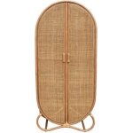 Made in meubles ? armoire arrondie en rotin 182x83x48 cm ? 2 portes avec 3 �tag�res ? rangement �l�gant ...