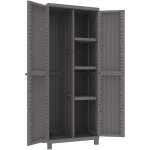 Terry - armoire a' balais cwood en polypropyle'ne avec 2 portes effet bois cm68x39x170h pour l'exte'rieur ...