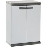 Armoire basse pour jardin sintra 2 gardiun 62, 5x39x84 cm rsine avec 1 tagre et 2 portes protection ...