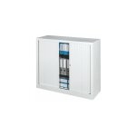 Armoire basse  rideaux monobloc 100 x 120 cm blanche