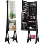 Armoire  bijoux avec 12 led sur pied doublure intrieure en velours angle rglable 36  33, 4 x 154 ...