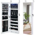 Armoire � bijoux avec miroir pleine longueur, armoire de rangement avec lumi�re led et serrure, montage ...