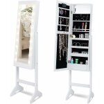 Relax4life - armoire  bijoux sur pieds avec miroir et lumire led, armoire de maquillage avec 4 couches ...
