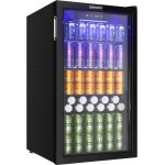 Armoire � boissons 90l - euhomy - 126 canettes avec �tag�re et porte vitr�e pour sodas, bi�res ou vins, ...