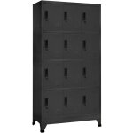 Armoire  casiers anthracite 90x45x180 cm acier