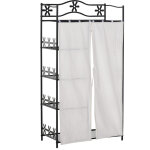 Armoire chambre adulte penderie v�tement dressing multi rangements 5 �tag�res 84l x 42l x 159h cm m�tal ...