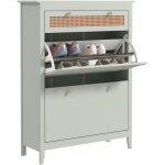 Armoire � chaussures pour 12 paires, 1 tiroir coulissant, 2 tiroirs rabattables, meuble de rangement, ...