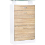 Armoire � chaussures meuble rangement chaussures 2 portes abattantes 2 compartiments. tiroir. plateau ...