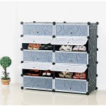 Armoire a chaussures meuble de rangement pour 24 paires de chaussures 12 cube etagere a chaussures etagere ...