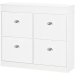 Homcom - armoire  chaussures meuble  chaussures rangement pour 32 paires dim. 98l x 24l x 83h cm 4 ...