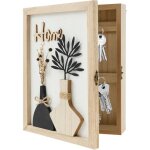 Armoire � cl�s murale en bois avec bo�te de rangement pour cl�s et 6 crochets d�coratifs - style vintage ...