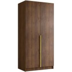 Armoire closico staton i, noyer + dor�, 215x100x58cm, portes d'armoire: avec des charni�res, nombre d'�tag�res ...