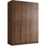 Armoire closico 198, noyer + dor�, 215x150x58cm, portes d'armoire: avec des charni�res, nombre d'�tag�res: ...