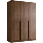 Armoire closico 198, noyer + noir, 215x150x58cm, portes d'armoire: avec des charni�res, nombre d'�tag�res: ...