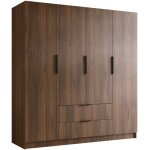 Armoire closico cadron i, noyer, 216x200x60cm, portes d'armoire: avec des charni�res, nombre d'�tag�res: ...