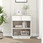 Armoire console blanc 60x34x75 cm bois de pin solide vidaxl