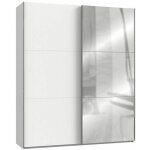 Inside75 - armoire coulissante lisbeth 1 porte blanc 1 miroir 200 x 236 cm hauteur
