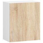 Armoires de cuisine haute akord w50 lima blanc 50 cm 1 porte faade chne sonoma 2 tagres 50x30, 5x58 ...