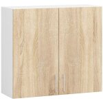 Armoires de cuisine haute akord w80 lima h720 blanc 80 cm 2 portes faade chne sonoma 2 tagres 80x30, ...