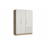 Armoire dressing 145 cm 3 portes blanc dcor chne clair - faro