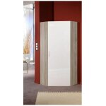 Armoire dressing d'angle malta chne 1 porte laque blanc cass 80 x 80 cm