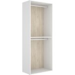 Armoire dressing ouverte avec 2 tringles et fond r�versible, coloris blanc / naturel - hauteur 204, 5 ...