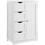 Helloshop26 - armoire tagre commode de salle de bain meuble de rangement mdf laqu 81 cm blanc