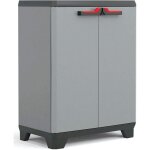 Armoire basse de rangement multifonctions r�sine �tag�res et pieds 39 x 68 x 90 cm keter