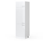 Vicco - armoire pour frigo r - line, blanc haute brillance, 60 cm