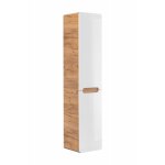 Armoire haute en bois avec panier � linge int�gr� - h 170 x l 35 x p 35 cm - archipel white - livraison ...