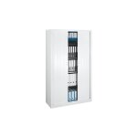 Armoire haute  rideaux monobloc 198 x 120 cm blanche