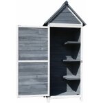 Wiltec - armoire de jardin en bois ? gris ? 77 x 53 x 179 cm ? avec porte & toit en pente � pignon ? ...