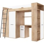 Bim furniture - armoire de lit mezzanine échelle pour enfants vérana l cm h190x120x236 blanc oak Bim furniture - armoire de lit mezzanine échelle pour enfants vérana l cm h190x120x236 blanc oak