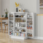 Armoire meuble de cuisine garde - manger 2 portes avec 5 �tag�res et 12 �tag�res - dim. 60l x 30l x 104h ...