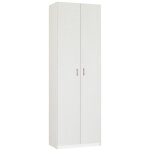 Armoire / meuble de rangement, coloris blanc - hauteur 180 x longueur 60 x profondeur 35 cm pegane