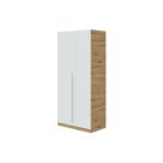 Frs - armoire moderne avec 2 portes battantes, armoire de chambre avec 3 �tag�res et tringle � v�tements, ...