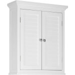 Teamson home - armoire murale en bois de salle de bain, armoire rangement de salle de bain avec 2 portes, ...