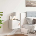 Armoire murale - armoire suspendue - meuble de rangement murale blanc 31, 5x30x30 cm bois de pin massif ...