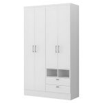 Vente - unique - armoire odilon - 4 portes & 2 tiroirs - l. 120 cm - blanc