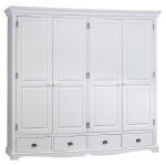 Grande armoire penderie blanche de style anglais Grande armoire penderie blanche de style anglais