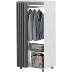 Armoire penderie armoire de rangement mobile avec rideau, tringle de suspension, 60 x 40 x 128 cm, blanc ...