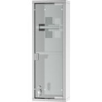 Kleankin - armoire  pharmacie 2 tagres 3 niveaux 20l x 12l x 58h cm porte verre tremp symbole croix ...