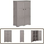 Vidaxl - armoire en plastique 79x43x125 cm design de bois gris - meuble de rangement - armoire - placard ...