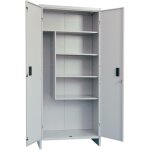 Prometal - armoire a' balai 2 portes cm40x60x179h en tole grise avec serrure