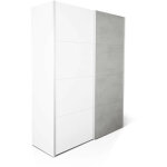 Armoire dcor bton et blanc artic - 200 x 150 x 60 cm