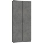 Armoire de rangement 2 portes lingre largeur 100 cm coloris gris bton