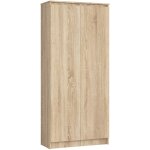 Akord - armoire de rangement r80 ch�ne sonoma 80 cm 2 portes fa�ade ch�ne sonoma mat 8 �tag�res 80x35x180 ...